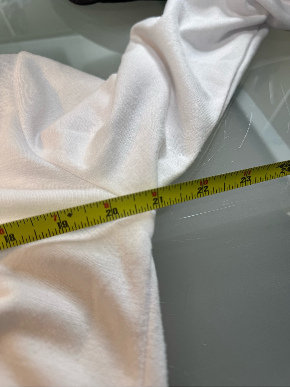 White Ruched Drawstring Hoodie Top - Picture 5 of 6